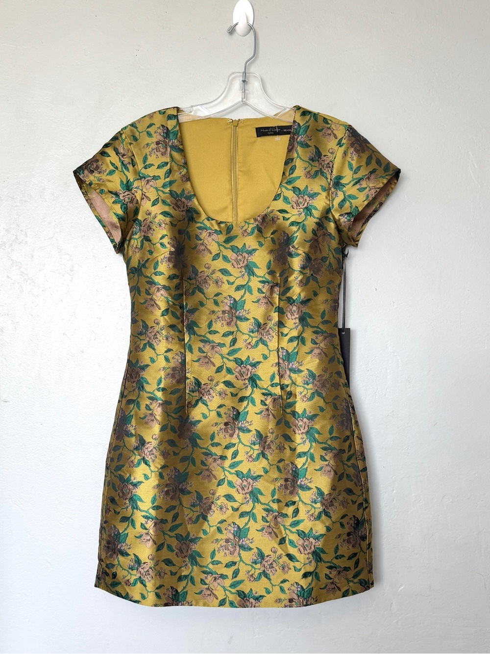 House of Harlow 1960 X REVOLVE Marilyn Floral Mini Dress in Chartreuse Yellow S